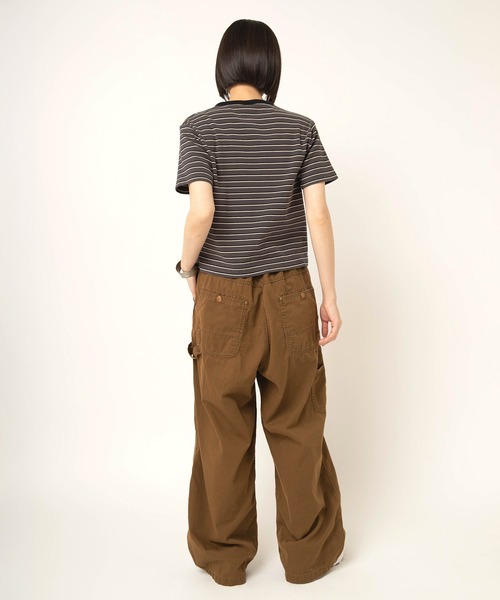 RNA-N(アールエヌエーエヌ)の「M2666 コットンフライスボーダーT(Tシャツ/カットソー・レディース・ブラウン/チャコール/グレイッシュベージュ・FREE)」の5枚目の写真