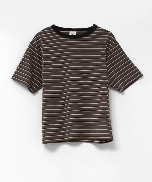 RNA-N(アールエヌエーエヌ)の「M2666 コットンフライスボーダーT(Tシャツ/カットソー・レディース・ブラウン/チャコール/グレイッシュベージュ・FREE)」の18枚目の写真