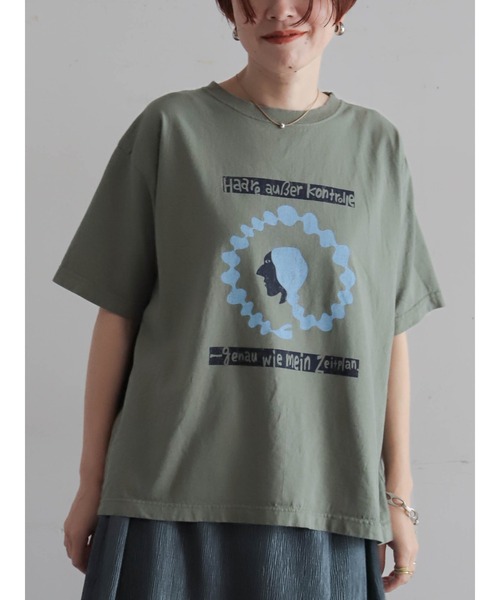 FIL DE FER(フィルデフェール)の「【予約】三つ編みPT ワイドTEE(Tシャツ/カットソー・レディース・ダークブラウン/カーキ/ホワイト・FREE)」の3枚目の写真