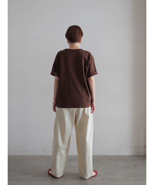 FIL DE FER(フィルデフェール)の「【予約】三つ編みPT ワイドTEE(Tシャツ/カットソー・レディース・ダークブラウン/カーキ/ホワイト・FREE)」の15枚目の写真