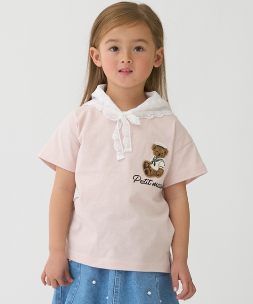 petit main（プティマイン）の「くまマリン半袖Tシャツ（Tシャツ/カットソー・キッズ・ライトブルー/オフホワイト/マルチ/ライトピンク・110cm/100cm/90cm/80ｃｍ/130cm/120cm）」の3枚目の写真