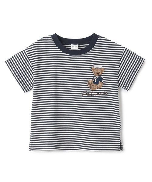 petit main（プティマイン）の「くまマリン半袖Tシャツ（Tシャツ/カットソー・キッズ・ライトブルー/オフホワイト/マルチ/ライトピンク・110cm/100cm/90cm/80ｃｍ/130cm/120cm）」の4枚目の写真