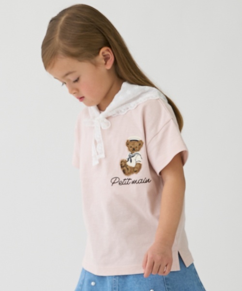 petit main（プティマイン）の「くまマリン半袖Tシャツ（Tシャツ/カットソー・キッズ・ライトブルー/オフホワイト/マルチ/ライトピンク・110cm/100cm/90cm/80ｃｍ/130cm/120cm）」の8枚目の写真
