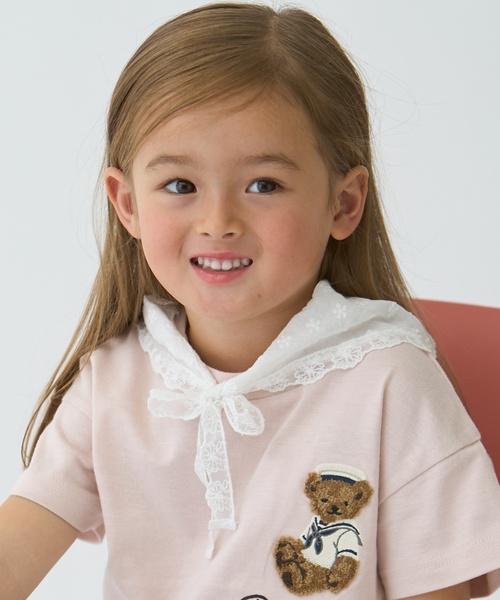 petit main（プティマイン）の「くまマリン半袖Tシャツ（Tシャツ/カットソー・キッズ・ライトブルー/オフホワイト/マルチ/ライトピンク・110cm/100cm/90cm/80ｃｍ/130cm/120cm）」の9枚目の写真