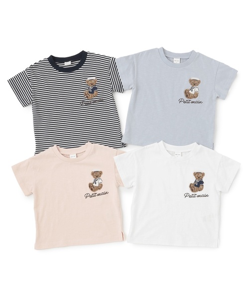 petit main（プティマイン）の「くまマリン半袖Tシャツ（Tシャツ/カットソー・キッズ・ライトブルー/オフホワイト/マルチ/ライトピンク・110cm/100cm/90cm/80ｃｍ/130cm/120cm）」の6枚目の写真