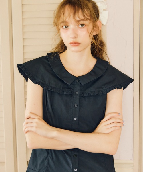 idem(イデム)の「double collar sailor onepiece / セーラーカラーミニワンピース(ワンピース・レディース・ネイビー/ホワイト・FREE)」の22枚目の写真