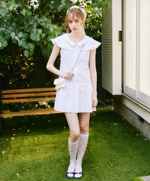 idem(イデム)の「double collar sailor onepiece / セーラーカラーミニワンピース(ワンピース・レディース・ネイビー/ホワイト・FREE)」の7枚目の写真