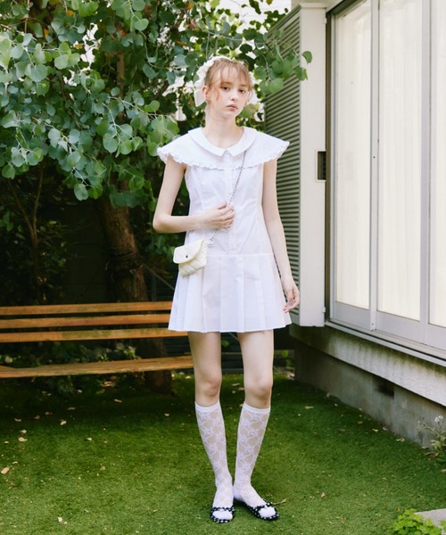 idem(イデム)の「double collar sailor onepiece / セーラーカラーミニワンピース(ワンピース・レディース・ネイビー/ホワイト・FREE)」の13枚目の写真