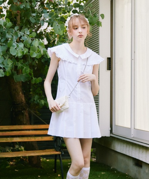 idem(イデム)の「double collar sailor onepiece / セーラーカラーミニワンピース(ワンピース・レディース・ネイビー/ホワイト・FREE)」の12枚目の写真
