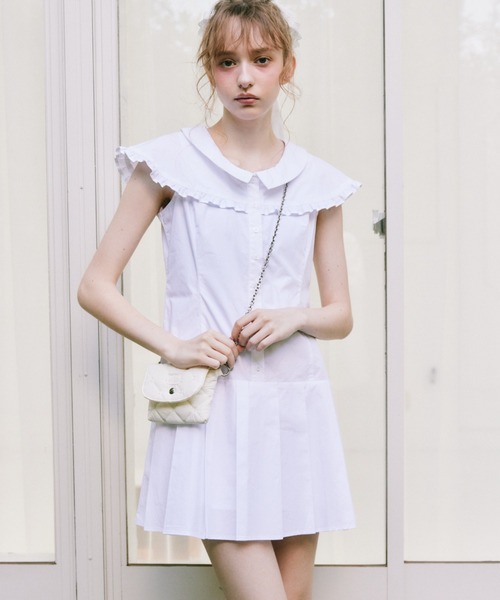 idem(イデム)の「double collar sailor onepiece / セーラーカラーミニワンピース(ワンピース・レディース・ネイビー/ホワイト・FREE)」の9枚目の写真