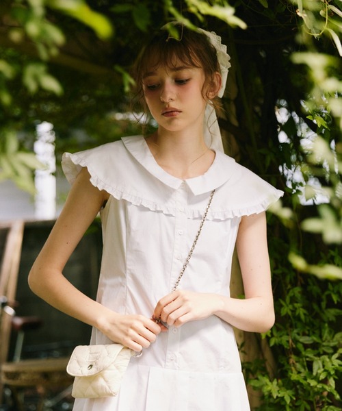 idem(イデム)の「double collar sailor onepiece / セーラーカラーミニワンピース(ワンピース・レディース・ネイビー/ホワイト・FREE)」の8枚目の写真