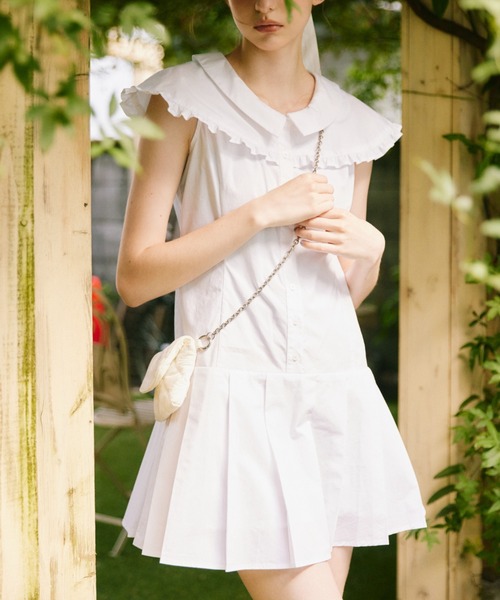 idem(イデム)の「double collar sailor onepiece / セーラーカラーミニワンピース(ワンピース・レディース・ネイビー/ホワイト・FREE)」の3枚目の写真