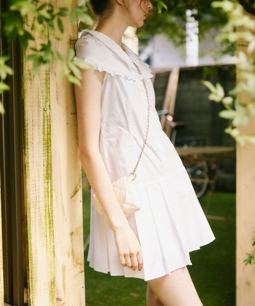 idem(イデム)の「double collar sailor onepiece / セーラーカラーミニワンピース(ワンピース・レディース・ネイビー/ホワイト・FREE)」の10枚目の写真