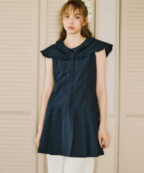 idem(イデム)の「double collar sailor onepiece / セーラーカラーミニワンピース(ワンピース・レディース・ネイビー/ホワイト・FREE)」の21枚目の写真