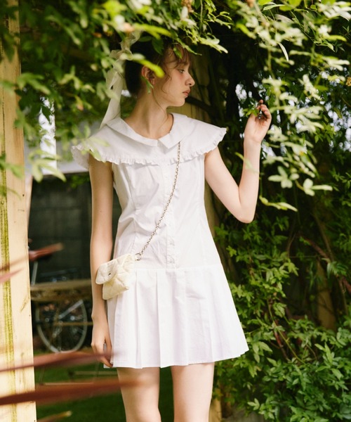 idem(イデム)の「double collar sailor onepiece / セーラーカラーミニワンピース(ワンピース・レディース・ネイビー/ホワイト・FREE)」の6枚目の写真