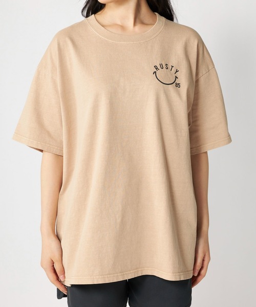 RUSTY(ラスティ)の「ラスティ RUSTY ハンソデTシャツ ラスティ(Tシャツ/カットソー・レディース・ホワイト/ブラック/ブルー/ベージュ・M/L)」の1枚目の写真