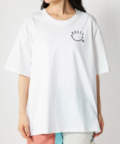 RUSTY(ラスティ)の「ラスティ RUSTY ハンソデTシャツ ラスティ(Tシャツ/カットソー・レディース・ホワイト/ブラック/ブルー/ベージュ・M/L)」の2枚目の写真