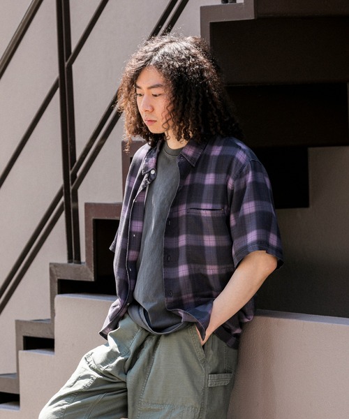 UNION（UNION TOKYO）（ユニオン）の「UNION TOKYO DEANE SS SHIRT ユニオントーキョー シャツ（シャツ/ブラウス・メンズ・ダークブラウン/パープル・S/M/L/XL）」の18枚目の写真