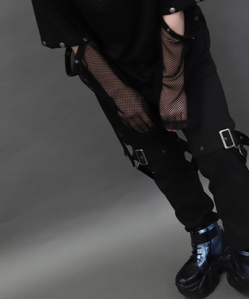 NIBBLE POISON（ニブルポイズン）の「２ｗａｙ袖メッシュＰＯ（Tシャツ/カットソー・レディース・ブラック/ピンク・MEDIUM）」の7枚目の写真