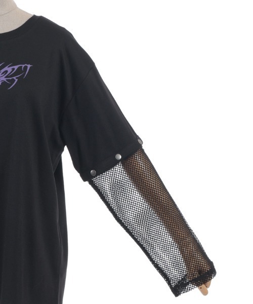 NIBBLE POISON（ニブルポイズン）の「２ｗａｙ袖メッシュＰＯ（Tシャツ/カットソー・レディース・ブラック/ピンク・MEDIUM）」の18枚目の写真