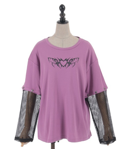NIBBLE POISON（ニブルポイズン）の「２ｗａｙ袖メッシュＰＯ（Tシャツ/カットソー・レディース・ブラック/ピンク・MEDIUM）」の20枚目の写真