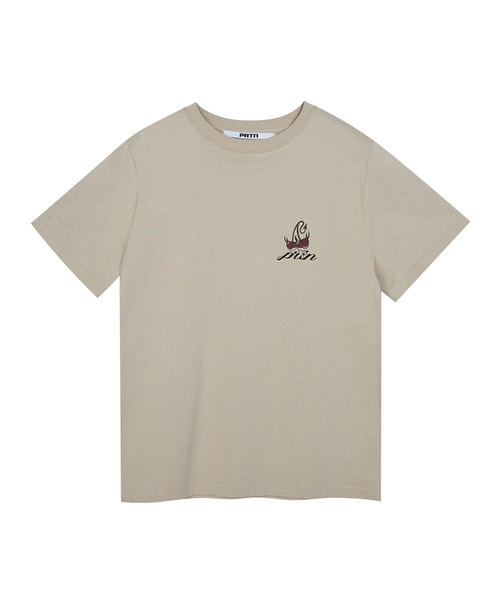 PORTERNA(ポルテナ)の「CHERRY GRAPHIC SHORT SLEEVE T-SHIRT-4COLOR(Tシャツ/カットソー・レディース・チャコールグレー/Beige/アイボリー/レッド・OS)」の3枚目の写真