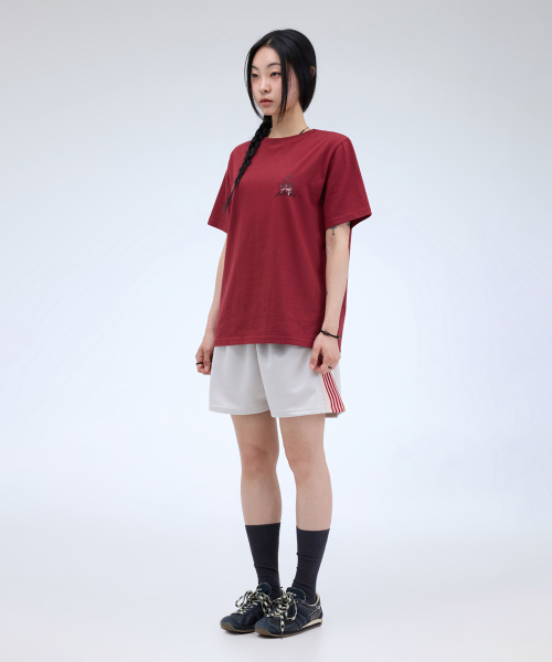PORTERNA(ポルテナ)の「CHERRY GRAPHIC SHORT SLEEVE T-SHIRT-4COLOR(Tシャツ/カットソー・レディース・チャコールグレー/Beige/アイボリー/レッド・OS)」の6枚目の写真