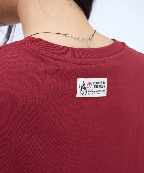 PORTERNA(ポルテナ)の「CHERRY GRAPHIC SHORT SLEEVE T-SHIRT-4COLOR(Tシャツ/カットソー・レディース・チャコールグレー/Beige/アイボリー/レッド・OS)」の9枚目の写真