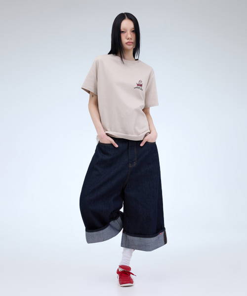 PORTERNA(ポルテナ)の「CHERRY GRAPHIC SHORT SLEEVE T-SHIRT-4COLOR(Tシャツ/カットソー・レディース・チャコールグレー/Beige/アイボリー/レッド・OS)」の12枚目の写真
