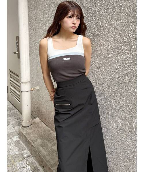 MURUA（ムルーア）の「スリットデザインスカート（スカート・レディース・カーキ/ブラック/アイボリー・2/1）」の14枚目の写真