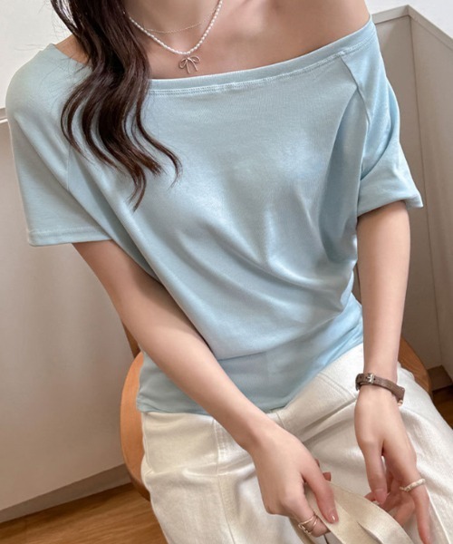 SallyLunn（サリーラン）の「半袖ワンショルダーカットソー（Tシャツ/カットソー・レディース・ホワイト/ブラック/ブルー・MEDIUM/LARGE）」の4枚目の写真
