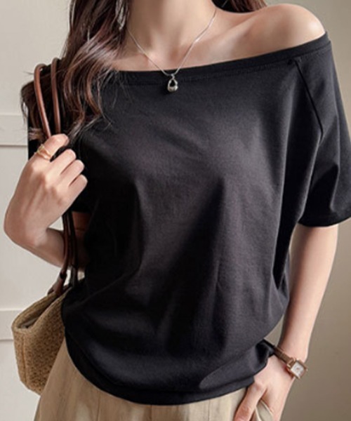 SallyLunn（サリーラン）の「半袖ワンショルダーカットソー（Tシャツ/カットソー・レディース・ホワイト/ブラック/ブルー・MEDIUM/LARGE）」の11枚目の写真