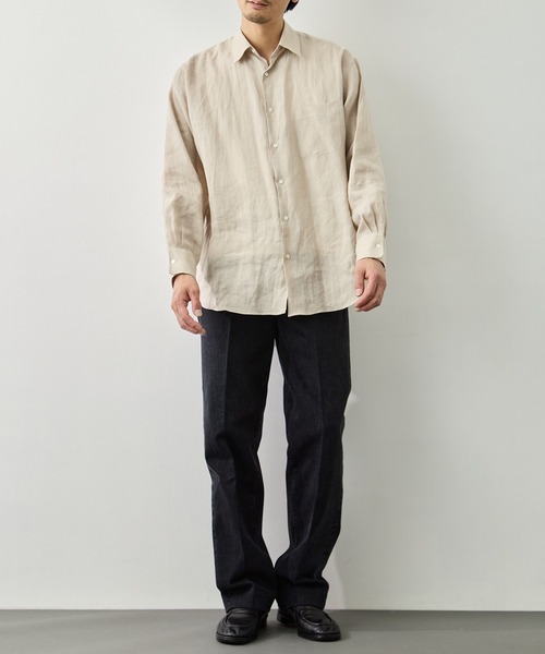 markaware(マーカウェア)の「【MARKAWARE/マーカウェア】COMFORT FIT SHIRT/HEMP(シャツ/ブラウス・メンズ・ブラック/ベージュ・2/1)」の10枚目の写真