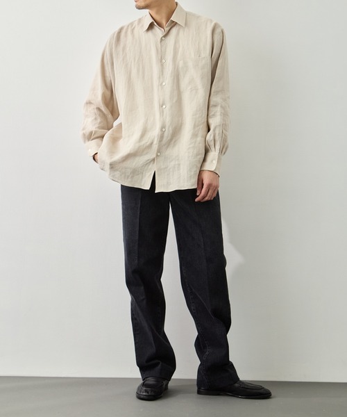 markaware(マーカウェア)の「【MARKAWARE/マーカウェア】COMFORT FIT SHIRT/HEMP(シャツ/ブラウス・メンズ・ブラック/ベージュ・2/1)」の11枚目の写真