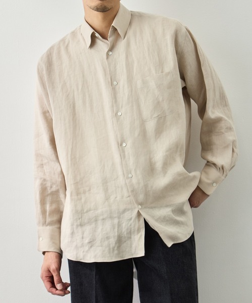 markaware(マーカウェア)の「【MARKAWARE/マーカウェア】COMFORT FIT SHIRT/HEMP(シャツ/ブラウス・メンズ・ブラック/ベージュ・2/1)」の22枚目の写真