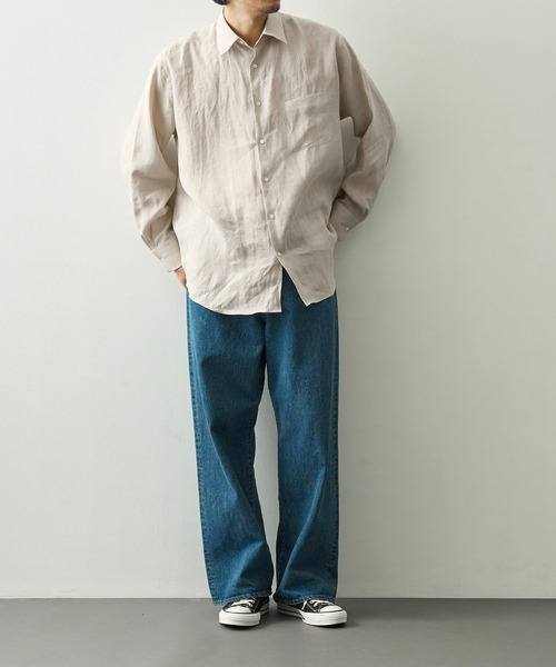markaware(マーカウェア)の「【MARKAWARE/マーカウェア】COMFORT FIT SHIRT/HEMP(シャツ/ブラウス・メンズ・ブラック/ベージュ・2/1)」の13枚目の写真
