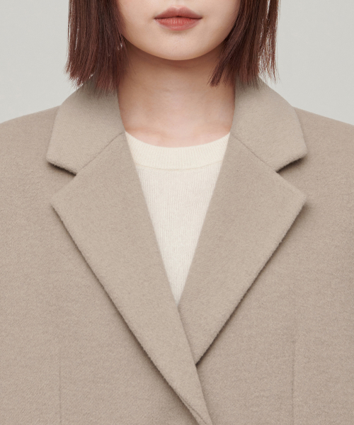 MUSINSA STANDARD WOMAN（ムシンサスタンダードウーマン）の「ウィメンズカシミヤブレンドオーバーショルダーシングルコート[ベージュ]（チェスターコート・レディース・その他・LARGE）」の5枚目の写真