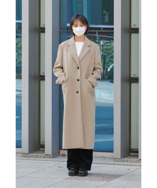 MUSINSA STANDARD WOMAN（ムシンサスタンダードウーマン）の「ウィメンズカシミヤブレンドオーバーショルダーシングルコート[ベージュ]（チェスターコート・レディース・その他・LARGE）」の11枚目の写真