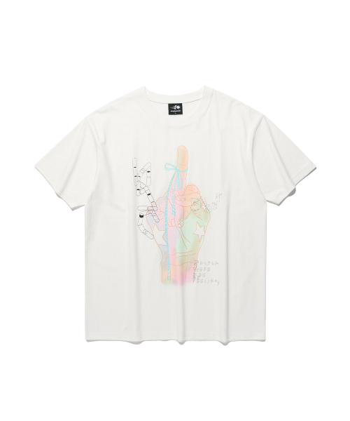 NICE GHOST CLUB(ナイスゴーストクラブ)の「RAINBOW FINGER TEE_WHITE(NG2GMUT514A)(Tシャツ/カットソー・レディース・ホワイト・SMALL/MEDIUM/LARGE)」の4枚目の写真