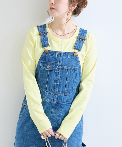 B.C STOCK(ベーセーストック)の「BOOK CLUB / ブッククラブ 別注 ヘンリーネック L/S TEE(Tシャツ/カットソー・レディース・ホワイト/ネイビー/イエロー・FREE)」の1枚目の写真