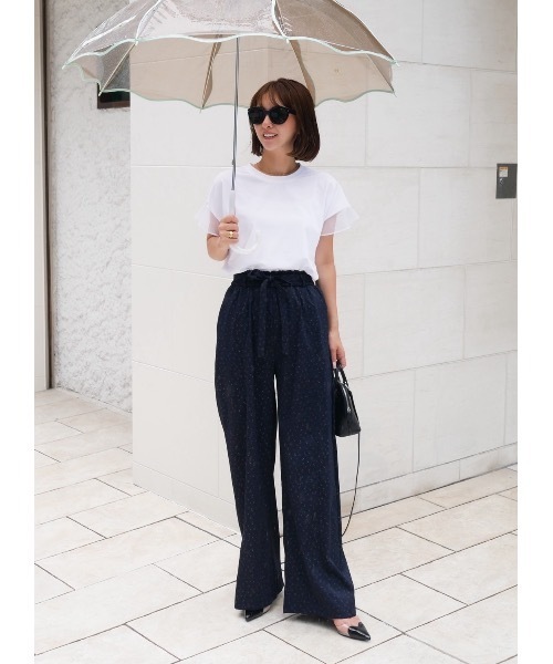 BeBeoD(べベッド)の「フラワーリボンタックパンツ(その他パンツ・レディース・ネイビー/ピンク/ベージュ・フリー)」の3枚目の写真