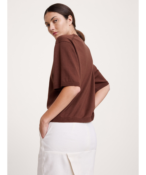 Banana Republic(バナナリパブリック)の「ラークスパー コットンシルク ニットTシャツ(ニット/セーター・レディース・アイボリー/インディゴブルー/ブラウン・XS/S/M/L)」の5枚目の写真