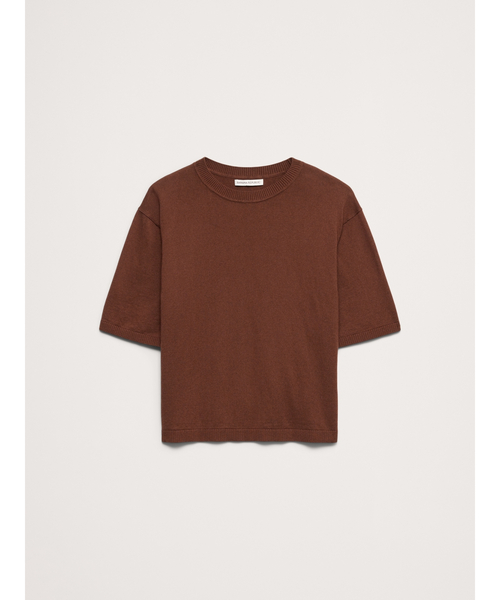 Banana Republic(バナナリパブリック)の「ラークスパー コットンシルク ニットTシャツ(ニット/セーター・レディース・アイボリー/インディゴブルー/ブラウン・XS/S/M/L)」の7枚目の写真