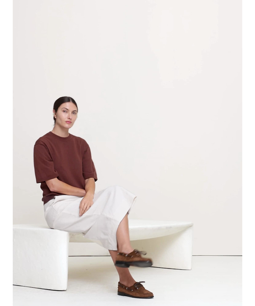 Banana Republic(バナナリパブリック)の「ラークスパー コットンシルク ニットTシャツ(ニット/セーター・レディース・アイボリー/インディゴブルー/ブラウン・XS/S/M/L)」の8枚目の写真