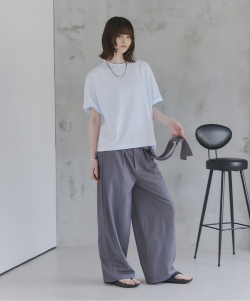 Confirm(コンファーム)の「Turn-Up Sleeve T-Shirt / 2wayスリーブTシャツ 折り返し メンズ レディース ユニセックス(Tシャツ/カットソー・メンズ・グリーン/グレー/スカイブルー・L/M/S)」の22枚目の写真