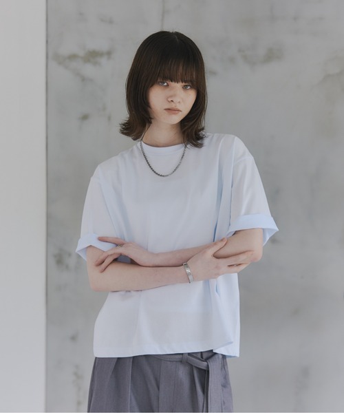 Confirm(コンファーム)の「Turn-Up Sleeve T-Shirt / 2wayスリーブTシャツ 折り返し メンズ レディース ユニセックス(Tシャツ/カットソー・メンズ・グリーン/グレー/スカイブルー・L/M/S)」の14枚目の写真