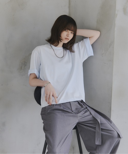 Confirm(コンファーム)の「Turn-Up Sleeve T-Shirt / 2wayスリーブTシャツ 折り返し メンズ レディース ユニセックス(Tシャツ/カットソー・メンズ・グリーン/グレー/スカイブルー・L/M/S)」の13枚目の写真