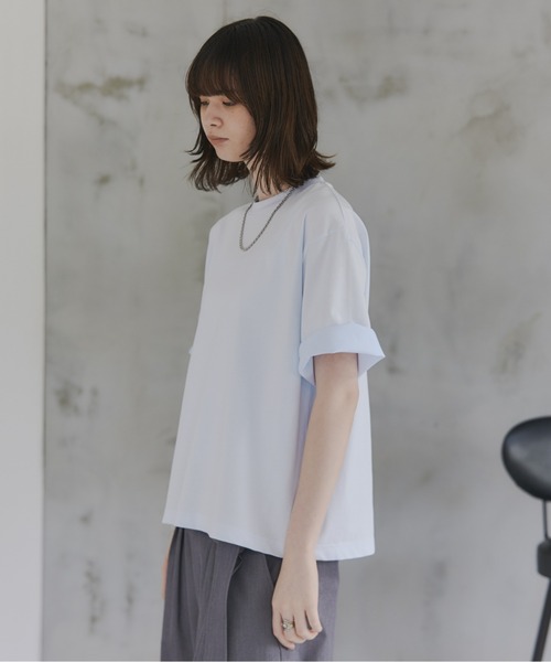 Confirm(コンファーム)の「Turn-Up Sleeve T-Shirt / 2wayスリーブTシャツ 折り返し メンズ レディース ユニセックス(Tシャツ/カットソー・メンズ・グリーン/グレー/スカイブルー・L/M/S)」の17枚目の写真