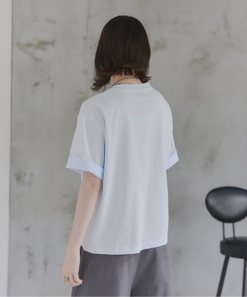 Confirm(コンファーム)の「Turn-Up Sleeve T-Shirt / 2wayスリーブTシャツ 折り返し メンズ レディース ユニセックス(Tシャツ/カットソー・メンズ・グリーン/グレー/スカイブルー・L/M/S)」の19枚目の写真
