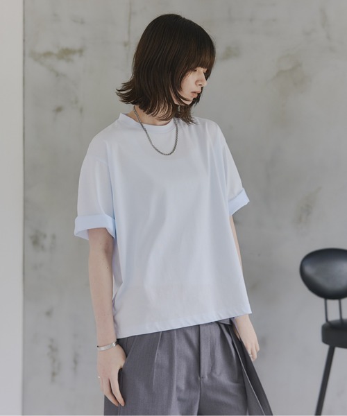 Confirm(コンファーム)の「Turn-Up Sleeve T-Shirt / 2wayスリーブTシャツ 折り返し メンズ レディース ユニセックス(Tシャツ/カットソー・メンズ・グリーン/グレー/スカイブルー・L/M/S)」の18枚目の写真